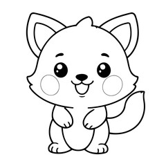 Cute vector illustration Animal drawing for kids page