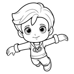 Cute vector illustration Boy doodle for children worksheet