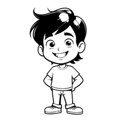 Vector illustration of a cute Person drawing for kids colouring activity