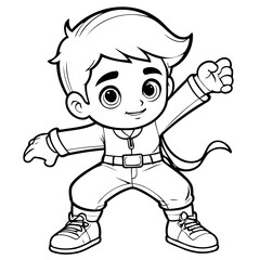 Simple vector illustration of Boy for children colouring activity