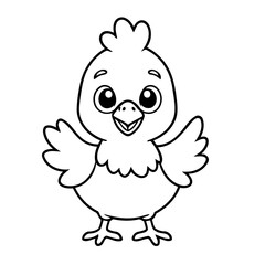 Cute vector illustration Chicken for toddlers colouring page