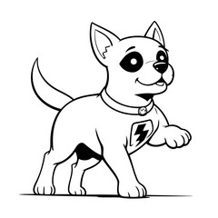 Cute vector illustration Dog doodle for kids coloring worksheet