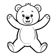 Cute vector illustration Bear for kids coloring activity page