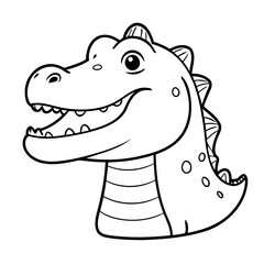 Cute vector illustration Alligator drawing for colouring page