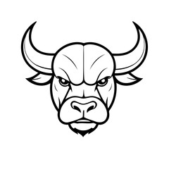 Vector illustration of a cute Bull doodle for toddlers worksheet