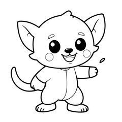 Simple vector illustration of Kawaii for children colouring activity