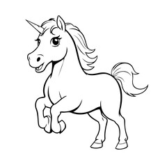 Simple vector illustration of Horse hand drawn for toddlers