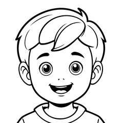 Simple vector illustration of Boy drawing for kids page