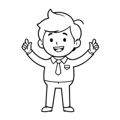 Simple vector illustration of Business drawing for toddlers colouring page