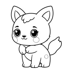 Vector illustration of a cute Animal doodle for toddlers worksheet