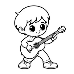 Cute vector illustration Musician hand drawn for kids page