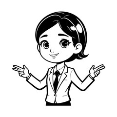 Cute vector illustration EstateAgent doodle black and white for kids page