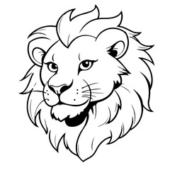 Simple vector illustration of Lion for children colouring activity