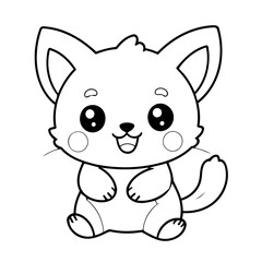 Cute vector illustration Kawaii for children colouring activity