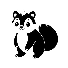 Simple vector illustration of Skunk drawing for toddlers book