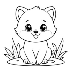 Cute vector illustration Animal drawing for kids page