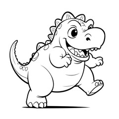 Cute vector illustration Dino for toddlers colouring page