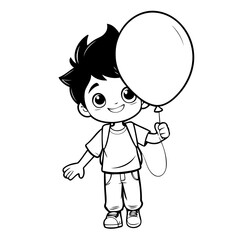 Cute vector illustration Boy hand drawn for kids page