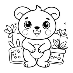 Simple vector illustration of Palmerian drawing colouring activity