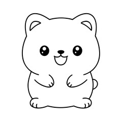 Simple vector illustration of Kawaii hand drawn for kids coloring page