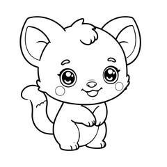 Cute vector illustration Animal drawing for kids colouring activity