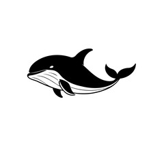 Cute vector illustration Whale doodle for toddlers colouring page