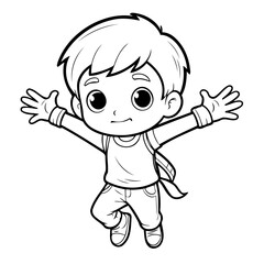 Simple vector illustration of Boy doodle for toddlers worksheet