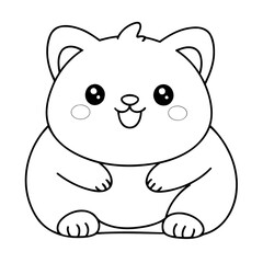 Vector illustration of a cute Kawaii drawing for toddlers book