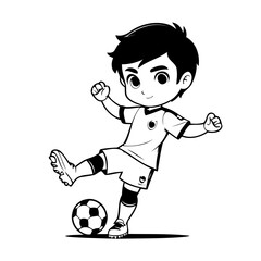 Cute vector illustration SoccerPlayer drawing for toddlers coloring activity