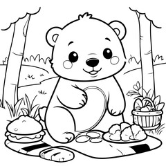 Obraz premium Cute vector illustration Bear hand drawn for toddlers