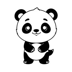 Cute vector illustration Panda for children colouring activity