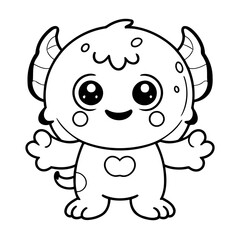 
Simple vector illustration of Monster drawing for kids page
