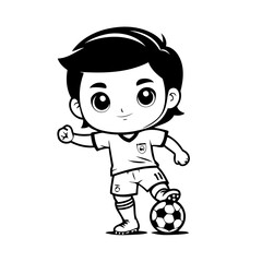 

Simple vector illustration of SoccerPlayer doodle for toddlers worksheet