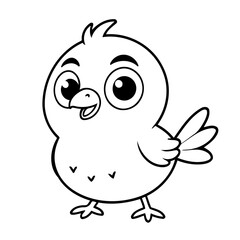 Cute vector illustration Bird doodle for kids coloring worksheet