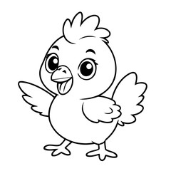 Cute vector illustration Chicken for toddlers colouring page