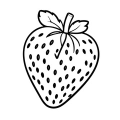 Vector illustration of a cute Strawberry drawing for kids page