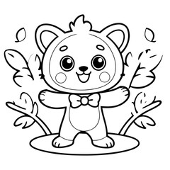 Cute vector illustration Palmerian drawing for kids colouring activity