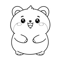 Cute vector illustration Kawaii drawing for colouring page