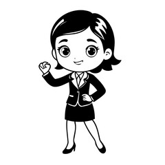 Simple vector illustration of BusinessWoman drawing for toddlers coloring activity
