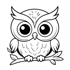 Cute vector illustration Owl doodle for children worksheet