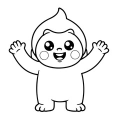 Cute vector illustration Yeti doodle colouring activity for kids