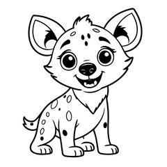 Simple vector illustration of Hyena drawing for kids colouring activity