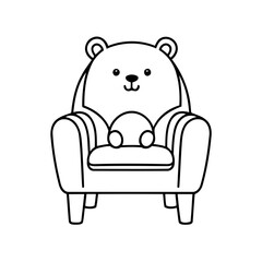 Cute vector illustration Bear drawing for children page