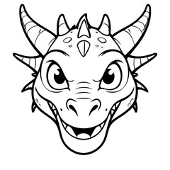 Vector illustration of a cute Dragon doodle for kids coloring worksheet