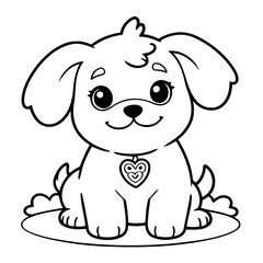 Cute vector illustration Maltese doodle for kids colouring page
