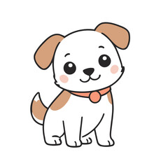 Fototapeta premium Vector illustration of a cute Dog doodle drawing for kids page