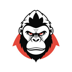 Fototapeta premium Cute vector illustration Gorilla doodle for children worksheet