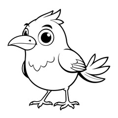 Obraz premium Cute vector illustration Bird hand drawn for toddlers