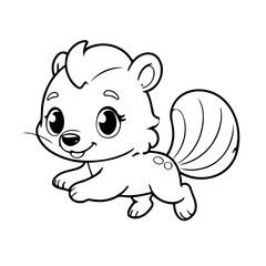 Cute vector illustration Skunk doodle for kids coloring worksheet