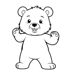 Fototapeta premium Simple vector illustration of Bear drawing for toddlers colouring page